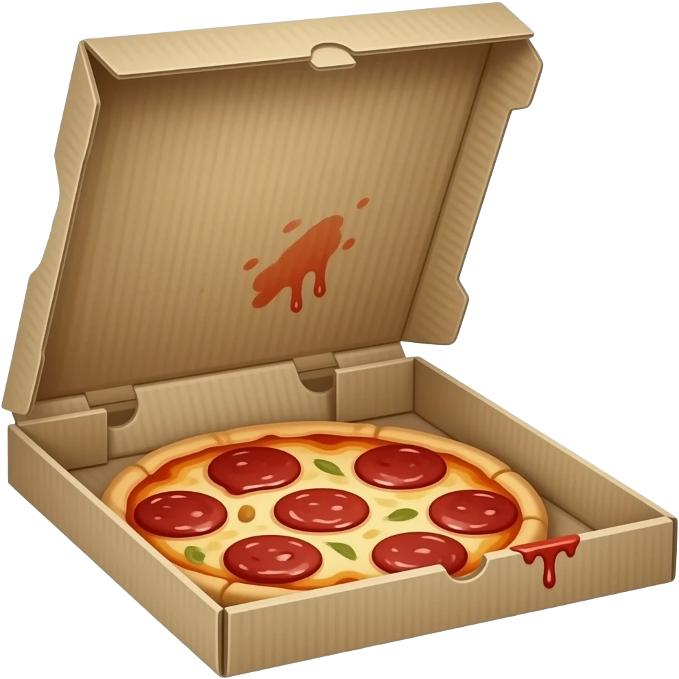 dirty pizza box emoji
