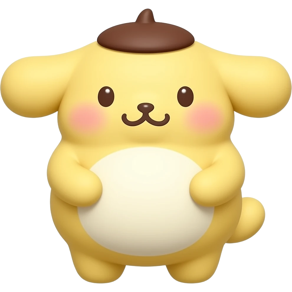 pompompurin con pancita llena por comida emoji