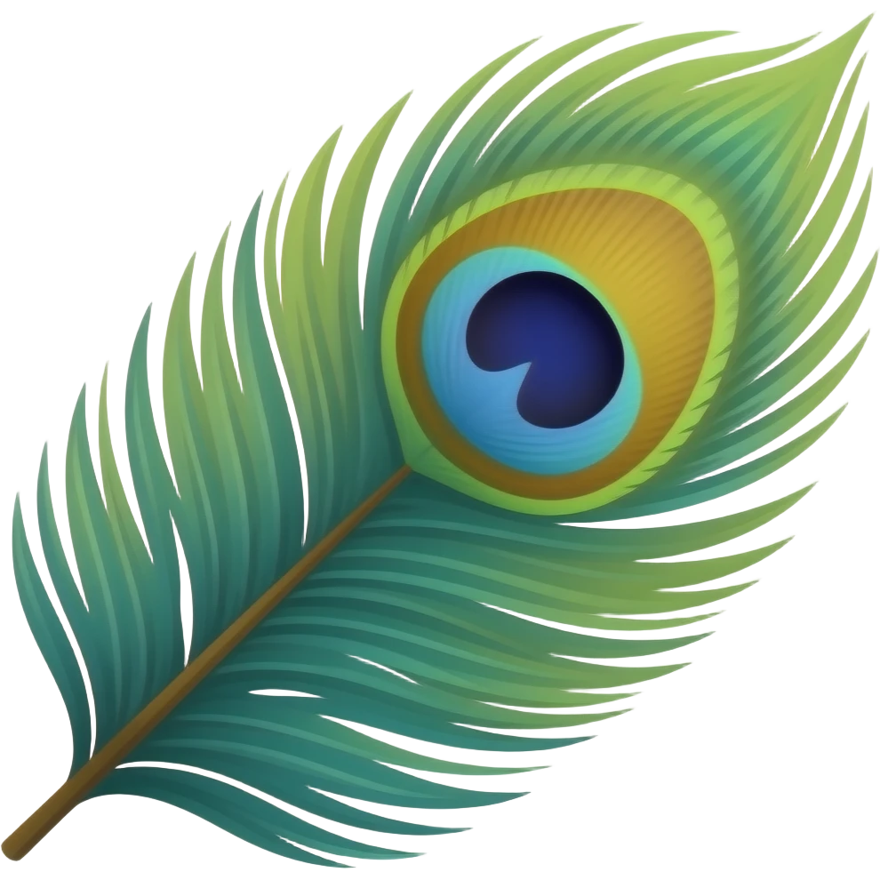 Peacock feather emoji to use as text emoji