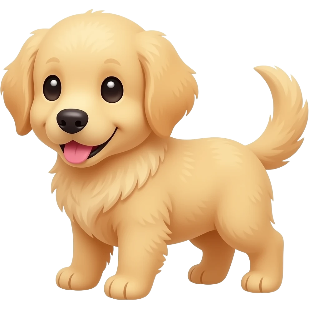 This is a cute Golden Retriever puppy digital illustration emoji