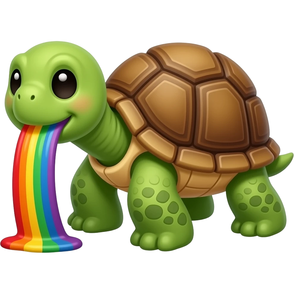 Turtle puking rainbow emoji