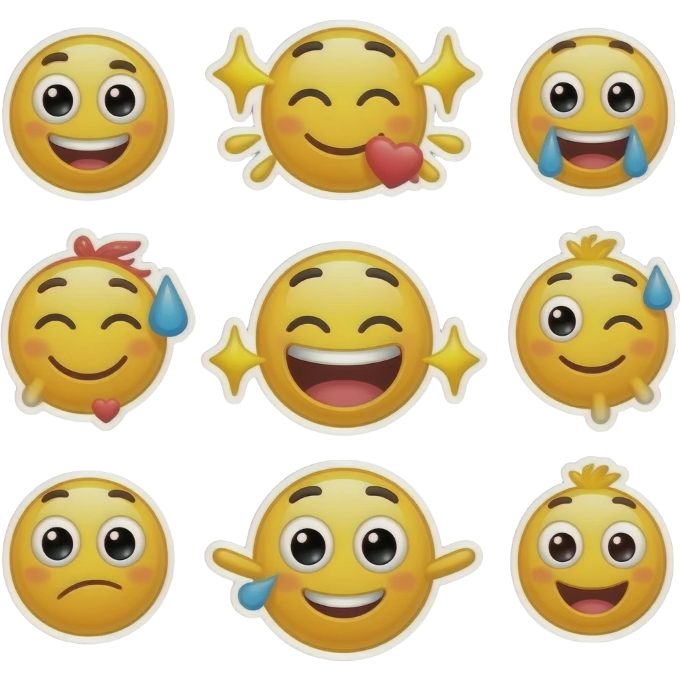 Funny sticker bundle emoji