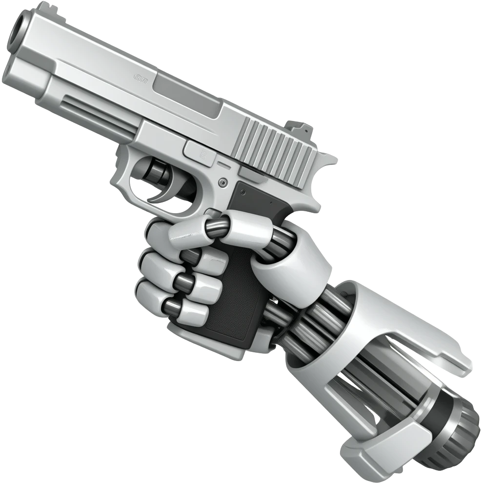 Right mech arm with gun on side emoji