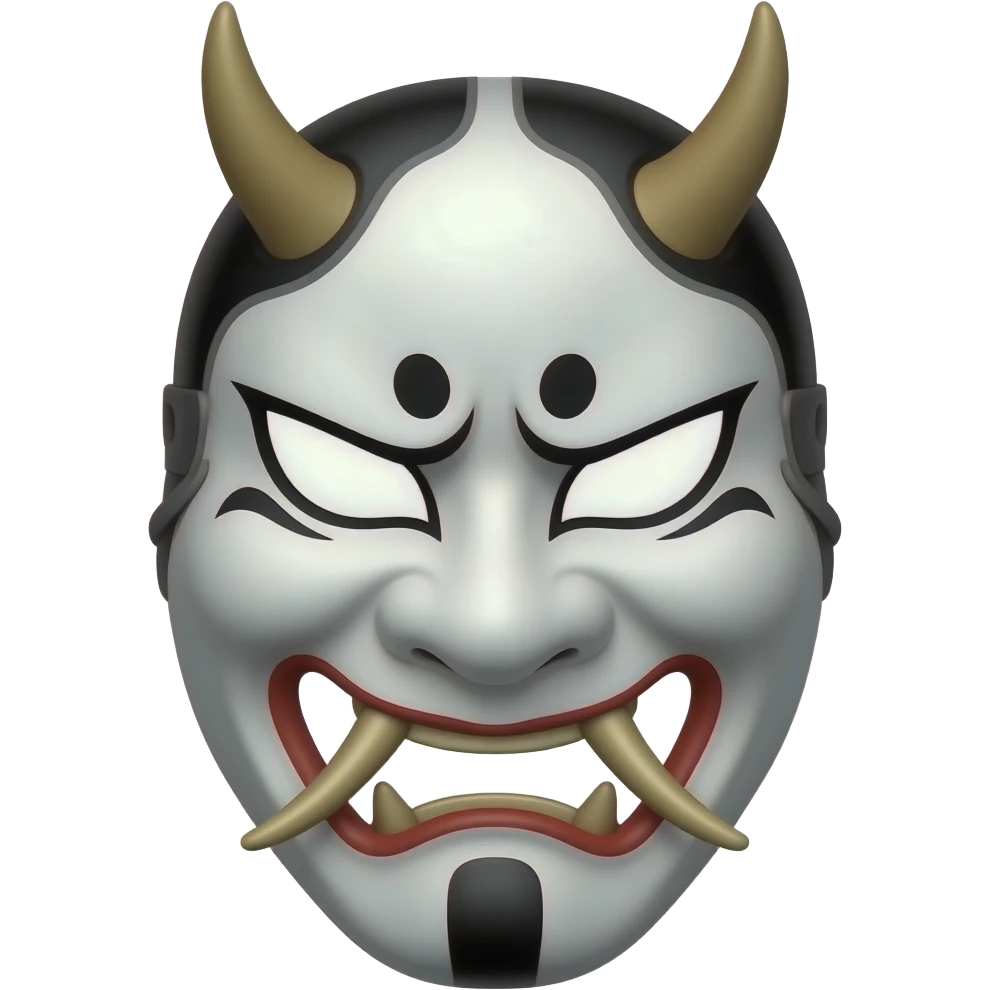 Hannya bianco e nero emoji