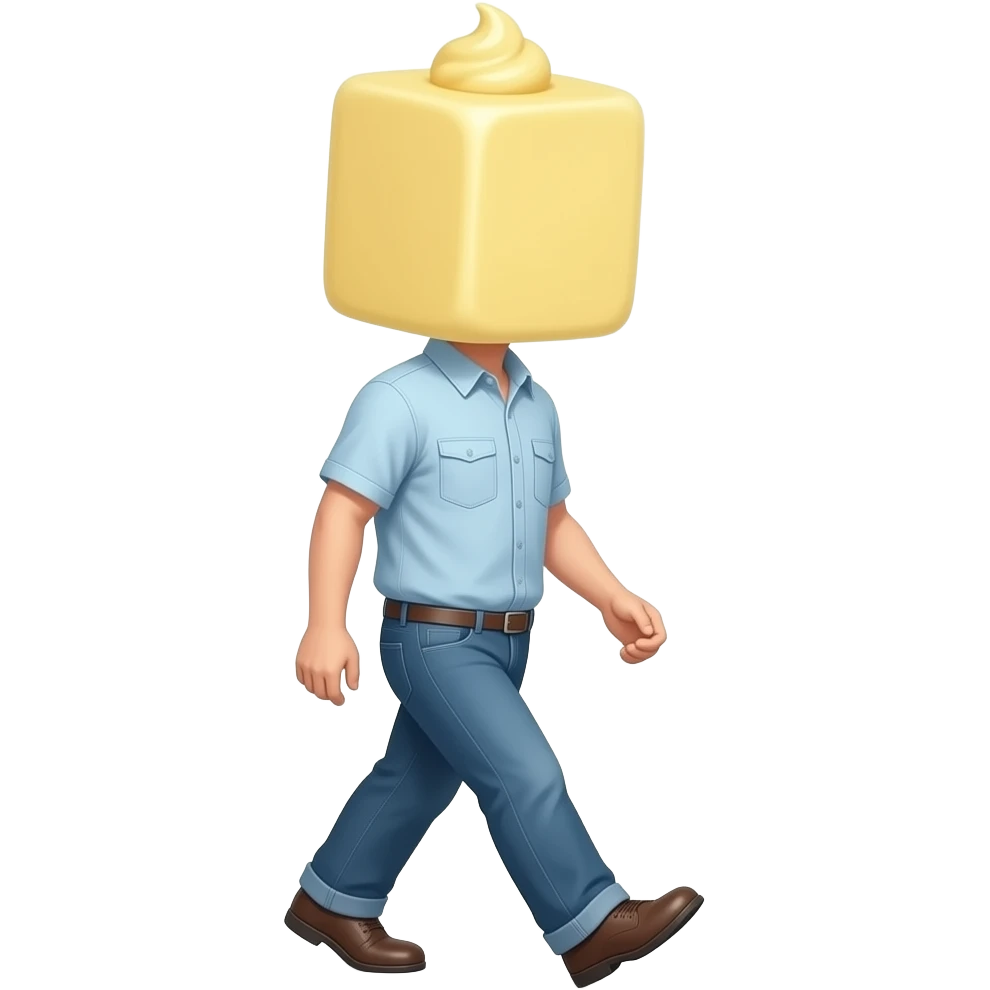 a butter headed person walking emoji