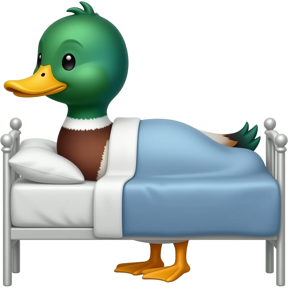Duck in bed emoji