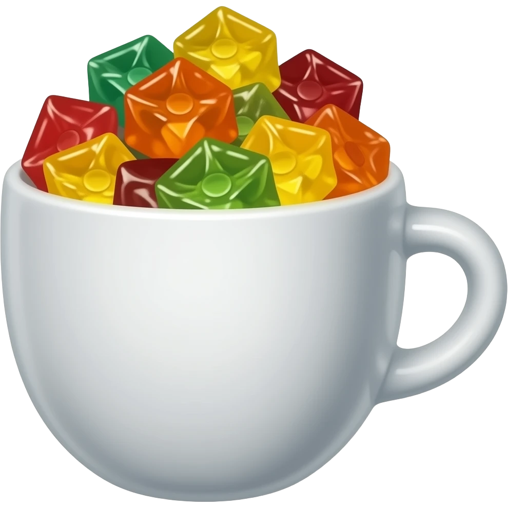 copa con gomitas emoji