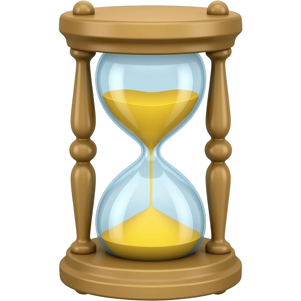 Sand timer for time out or consequences emoji