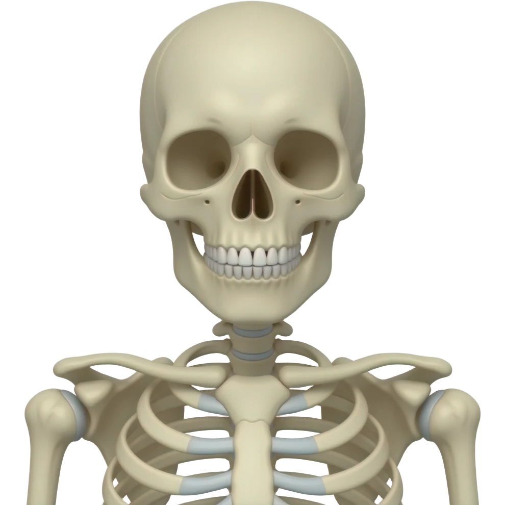 Créame a un esqueleto de 3d emoji