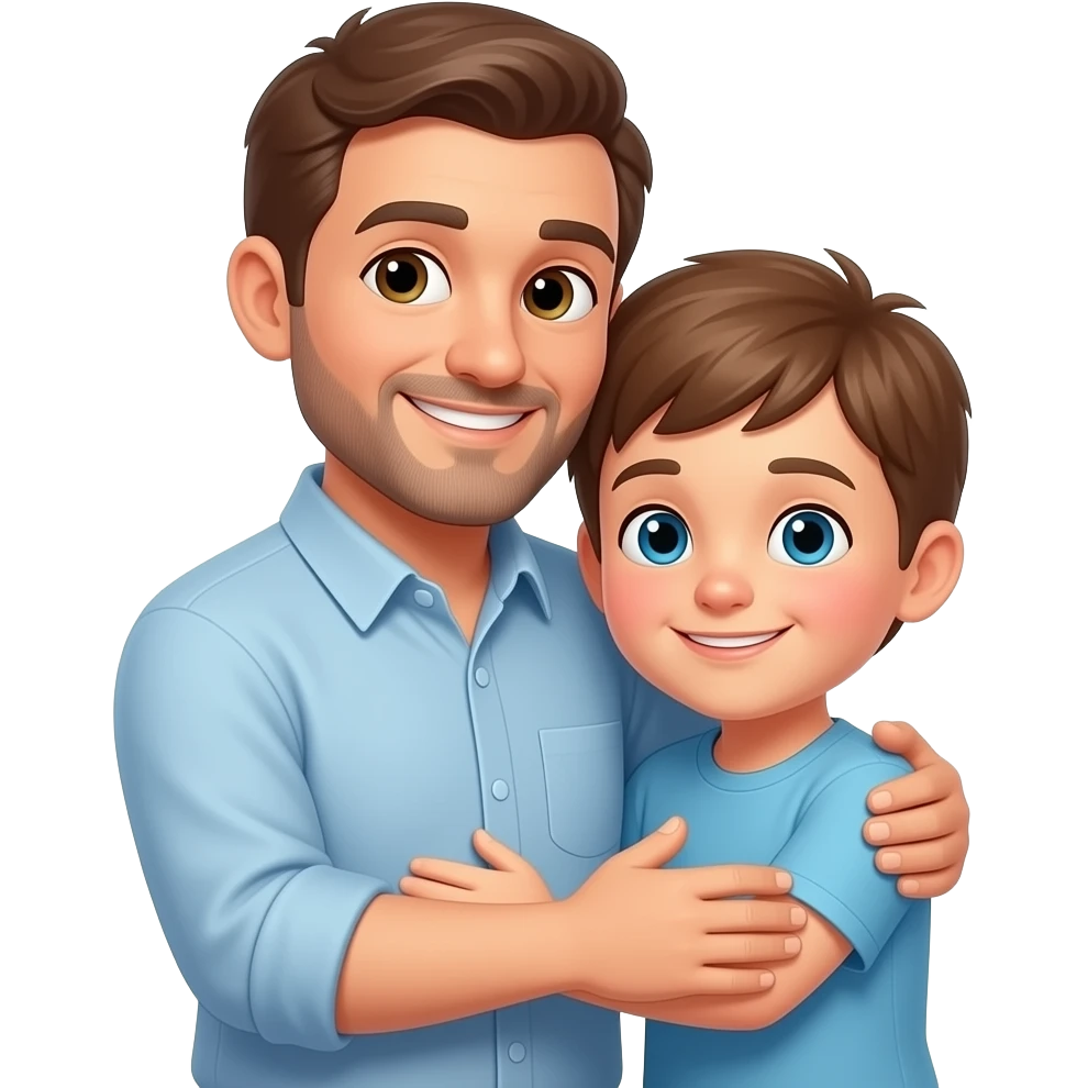 Padre e figlio abbraccio emoji