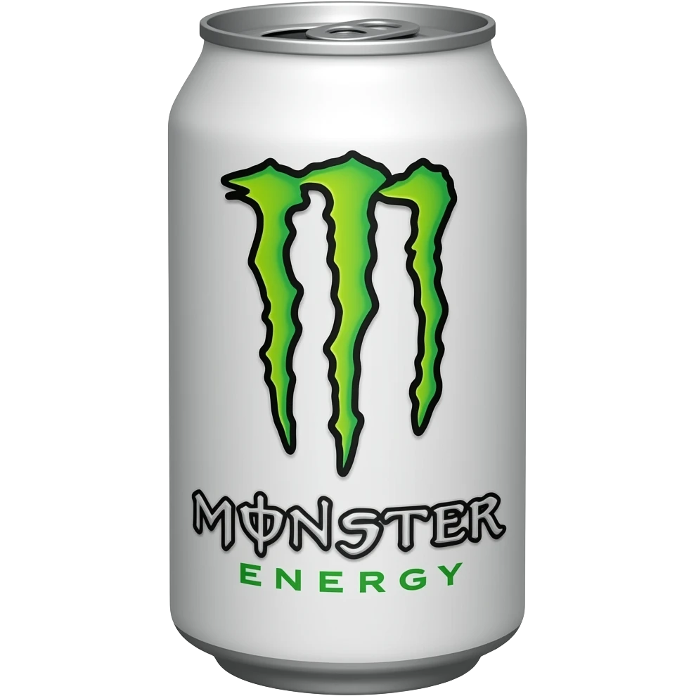 Lata de Monster energy blanca emoji
