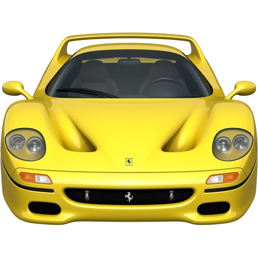 glossy yellow ferrari f50 , hyper real, highly detailed emoji