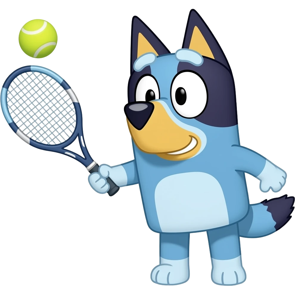 BLUEY PLAYING TENNIS emoji