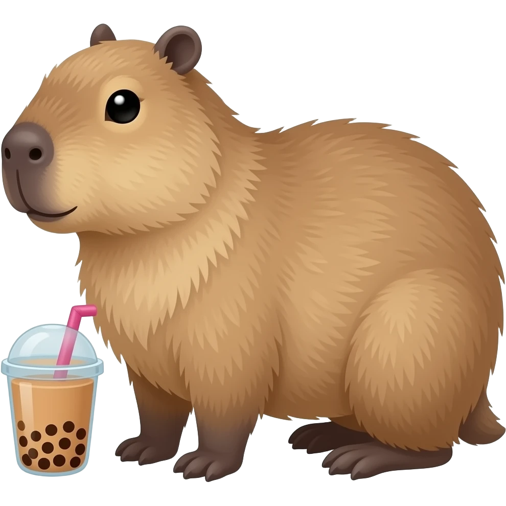 Capybara with boba emoji
