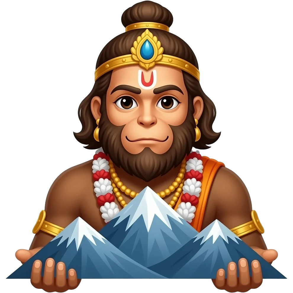 Hanuman Ji holding Mountain emoji