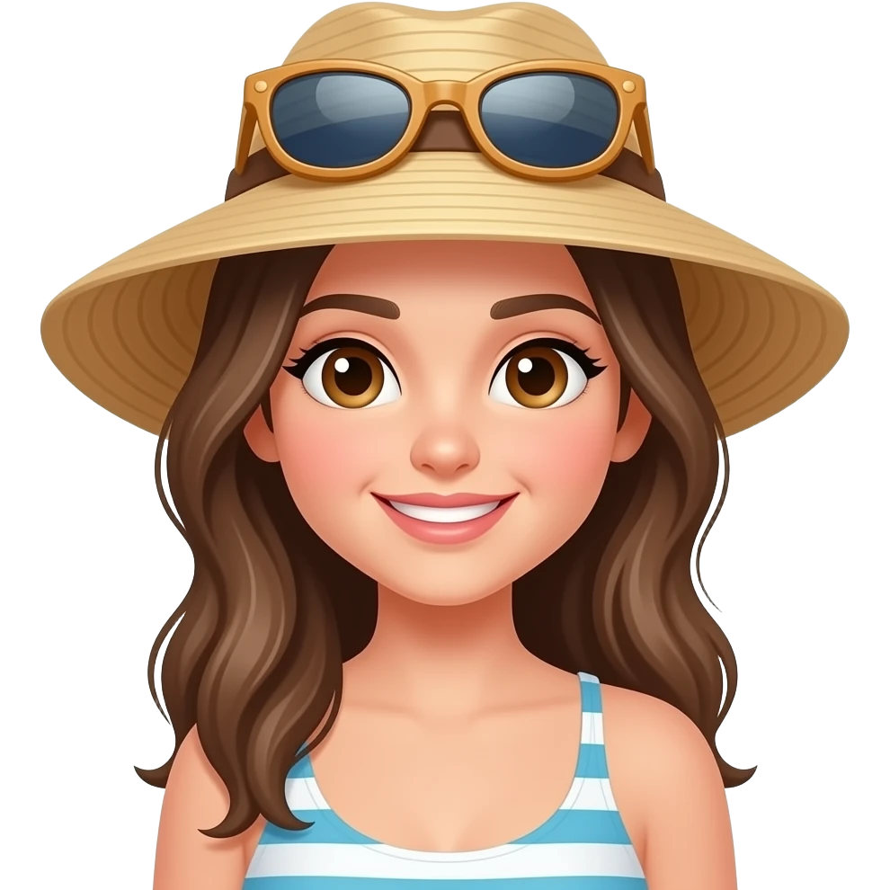 bust shot of a girl Beach Tourist emoji