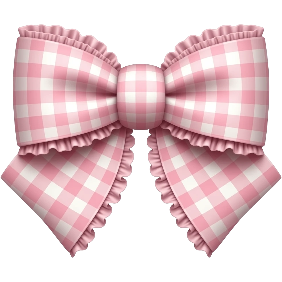 Light pink plaid coquette bow emoji