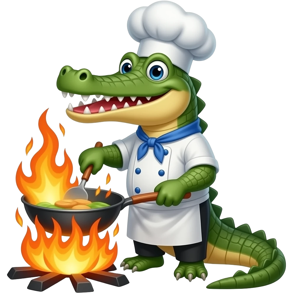 🐊🧑🏼‍🍳🔥”>|<“ emoji