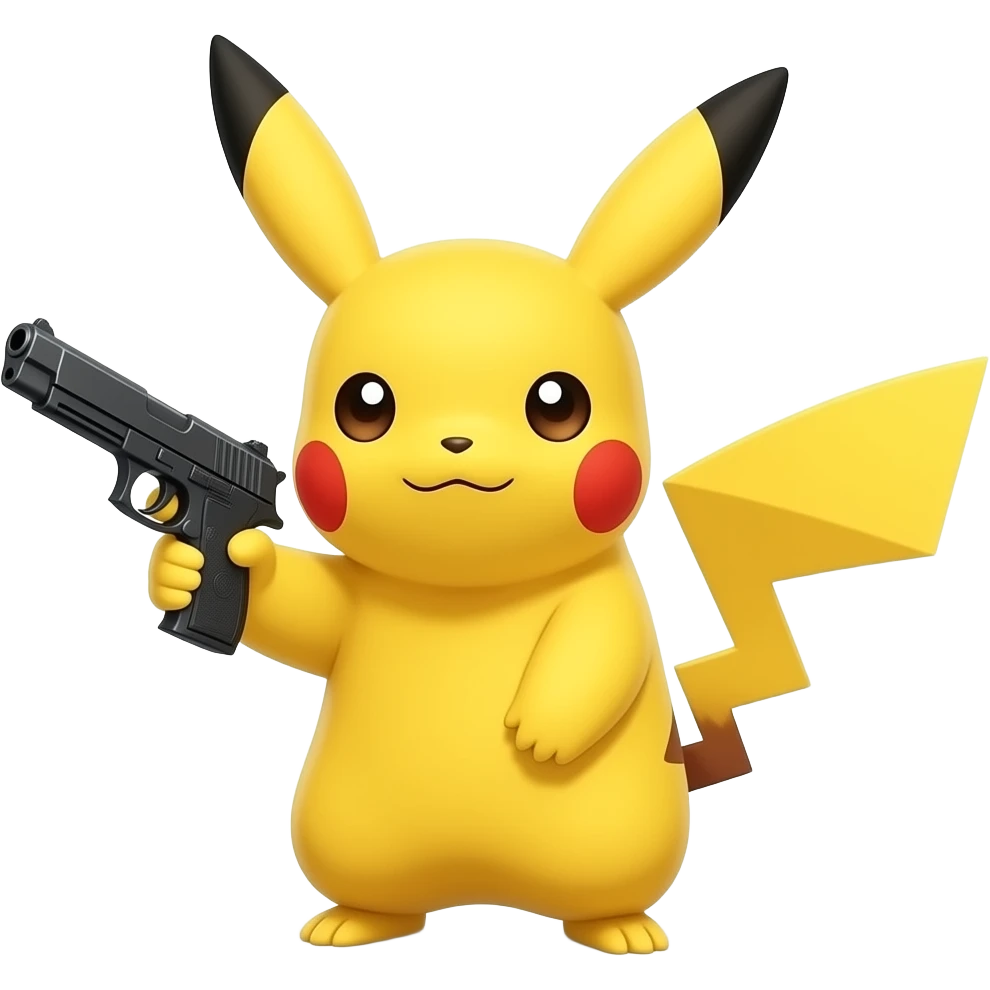 pikachu holding tec 9 emoji