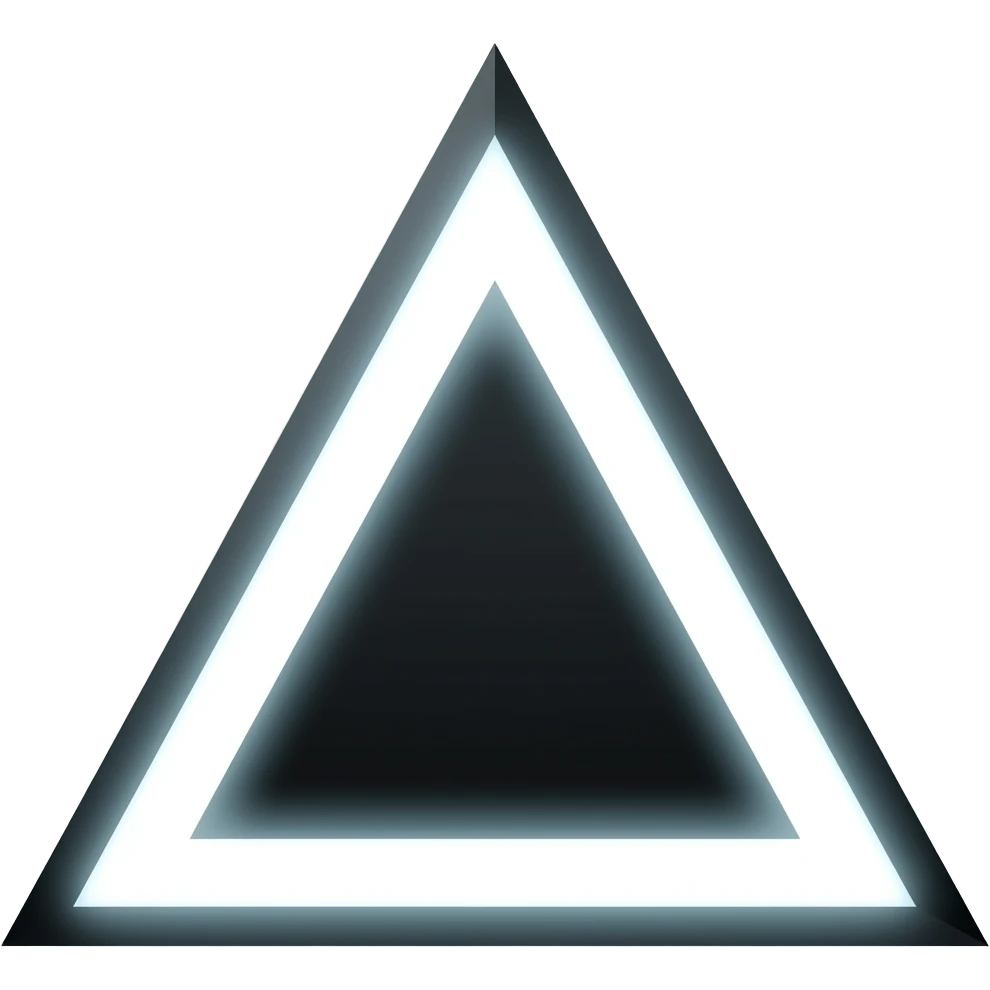 Prism (back and white but glowing and looking divine)in triangle shape with no colors emoji