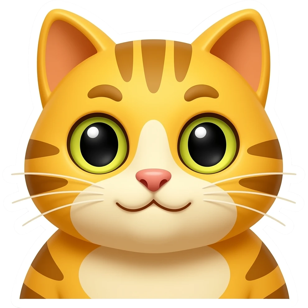 gato amarelo sticker emoji