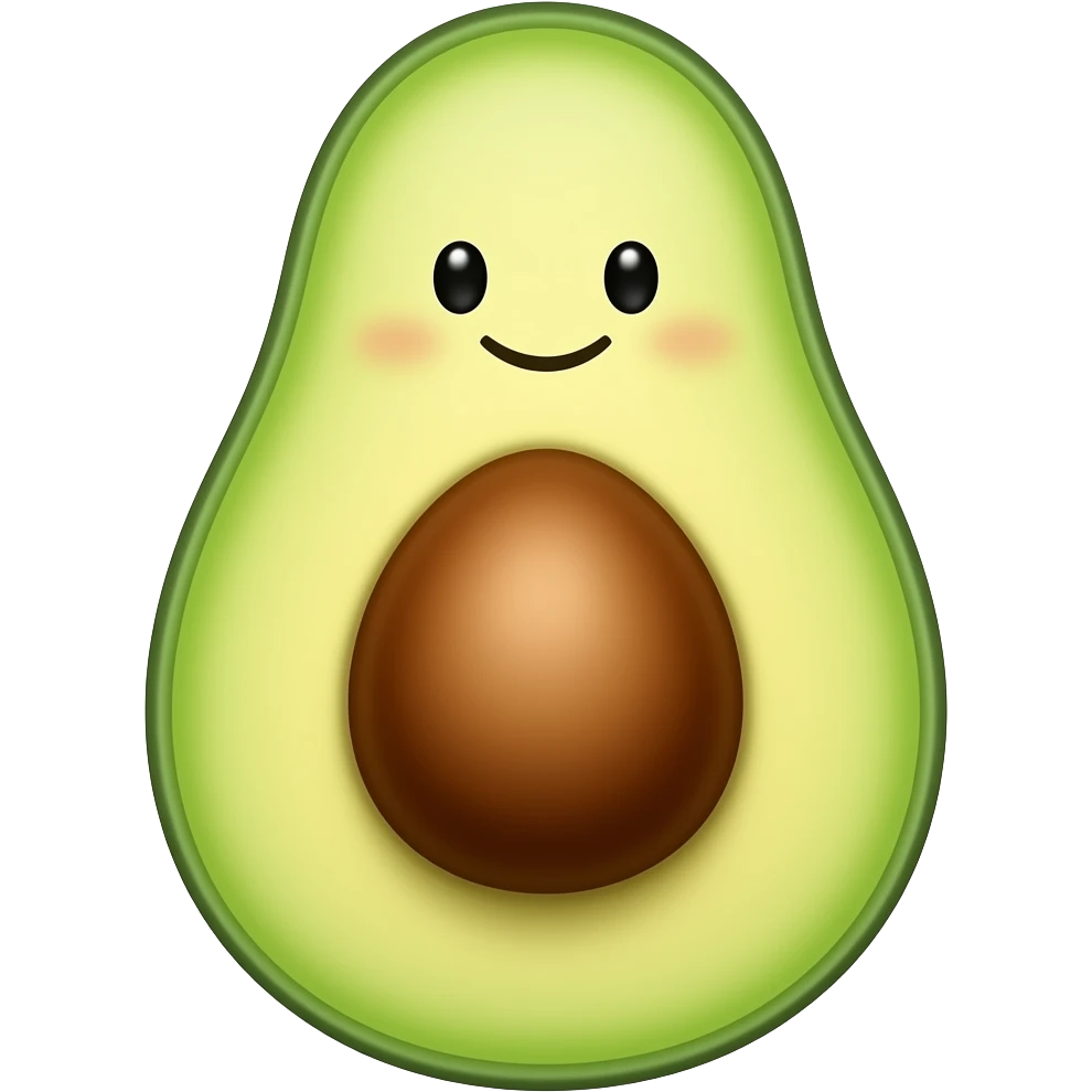 Fruit avocat souriant emoji