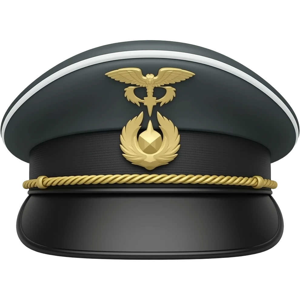 Flat Black Breton Cap military hat emoji
