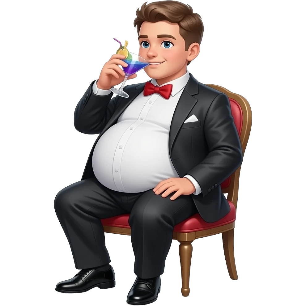 chłopak 15 latek z super super super super super super super super super super super super super super super super super super super super super super super ekstremalnie max ogromny brzuch niego brzuch ma kształt jak duża kula elegancko ubrany sieci na krześle i pije 🔴🟣🔵 emoji