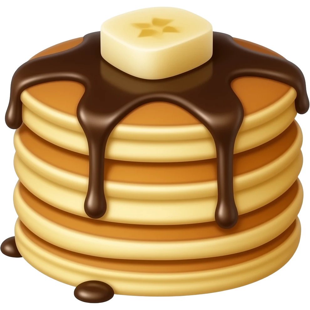 Tortitas de plátano con sirope de chocolate emoji