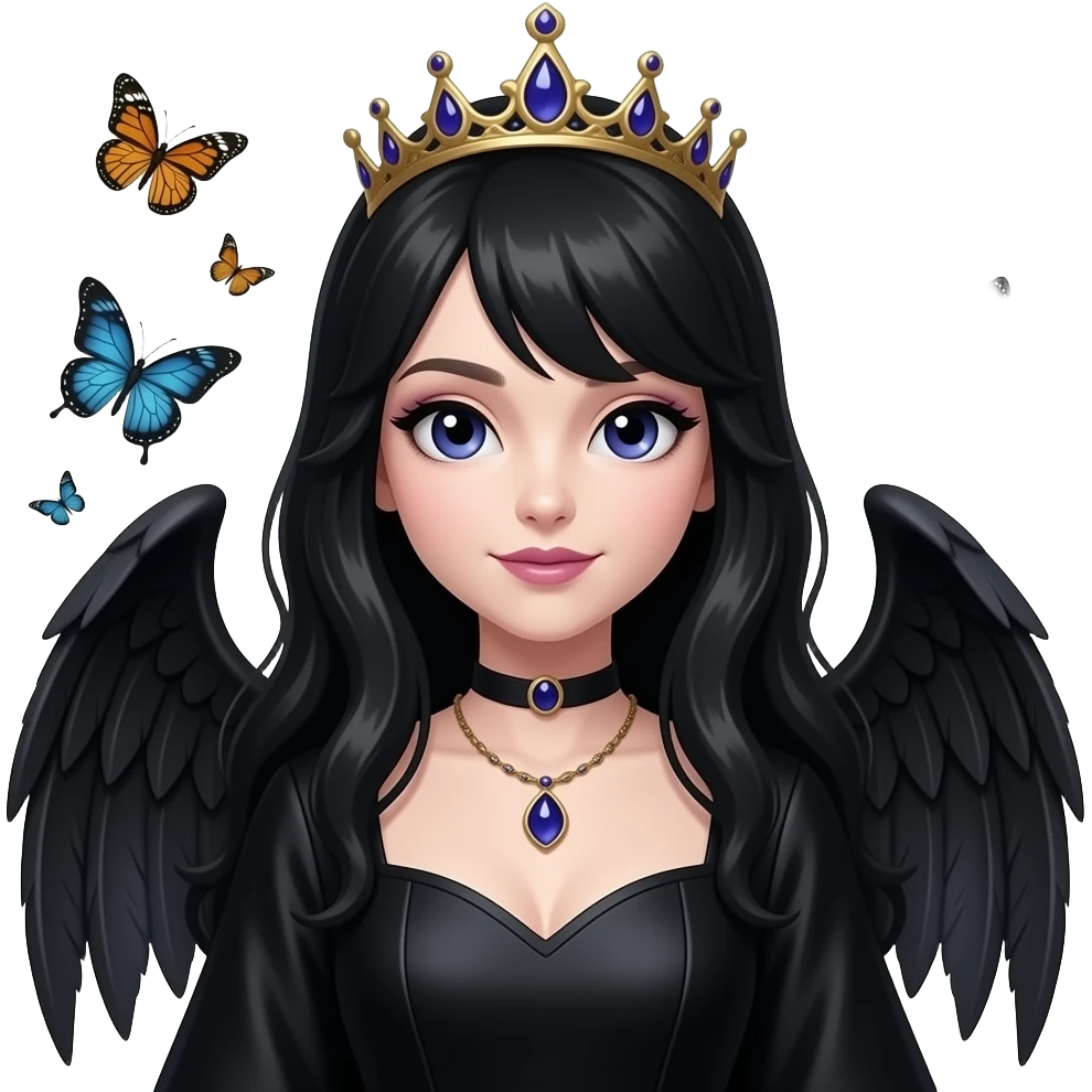 raven princess with butterflies emoji