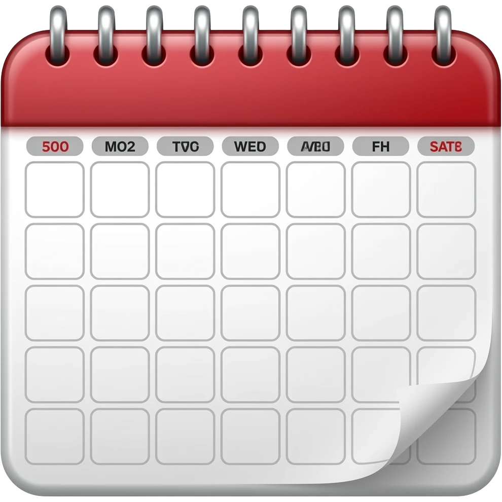 empty calendar without numbers emoji