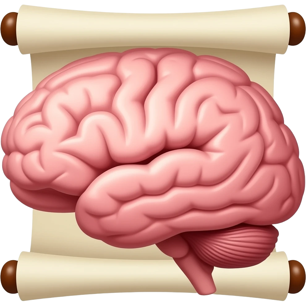make a brain with a scroll inside of it emoji