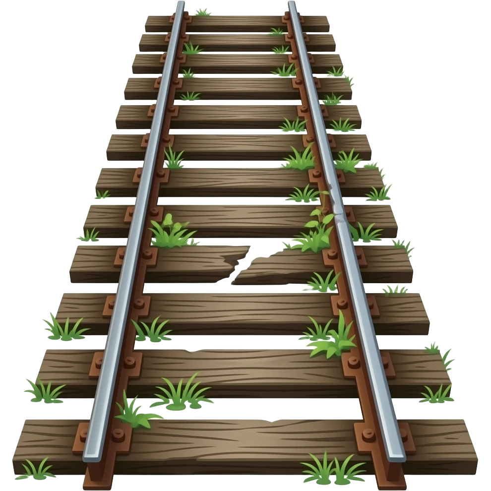 Broken train track emoji