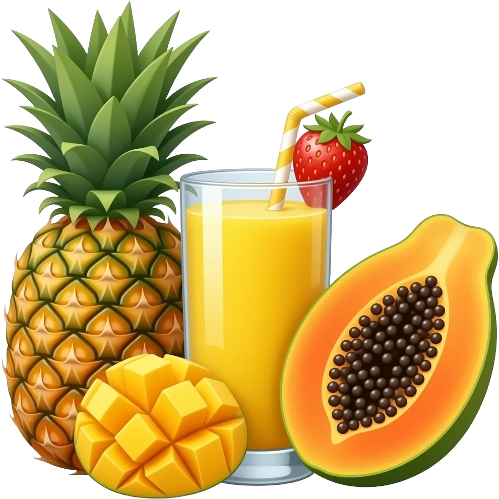 Pineapple mango and papaya smoothie no strawberry emoji