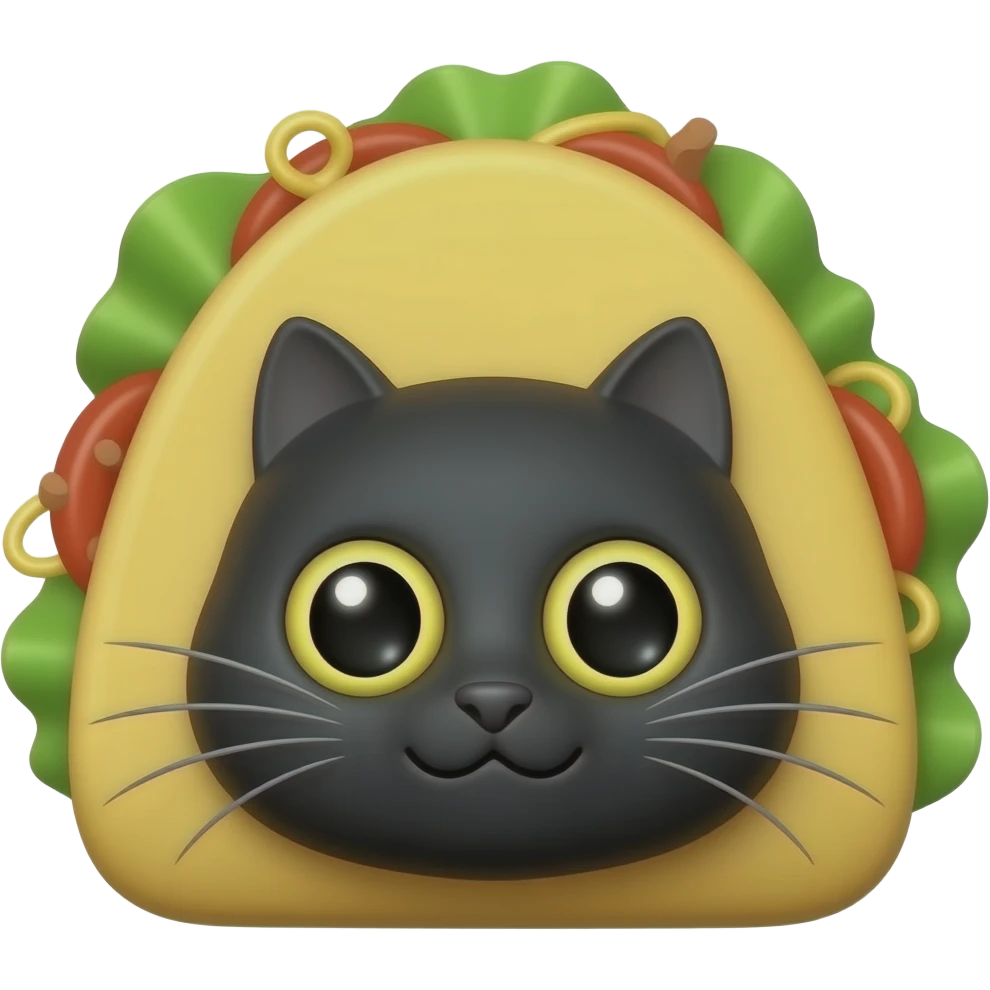 taco black cat head emoji