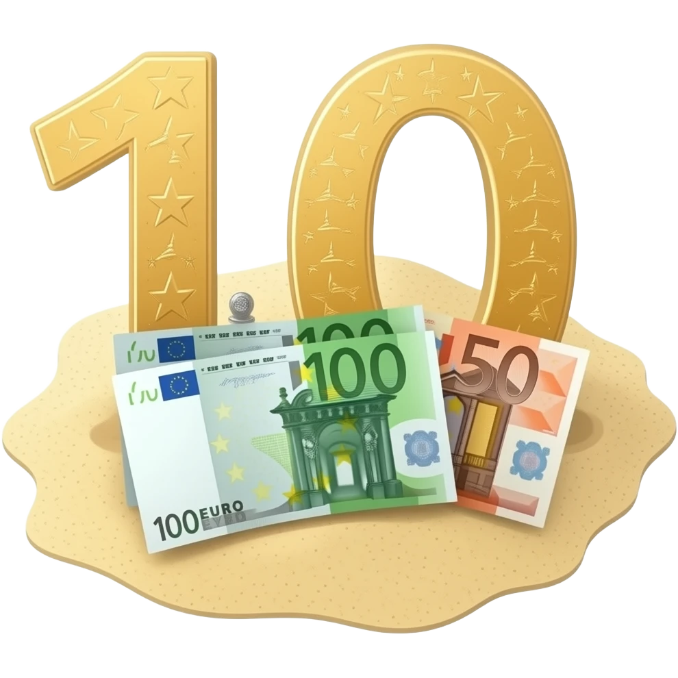 17,5 million euro placed in the sand emoji