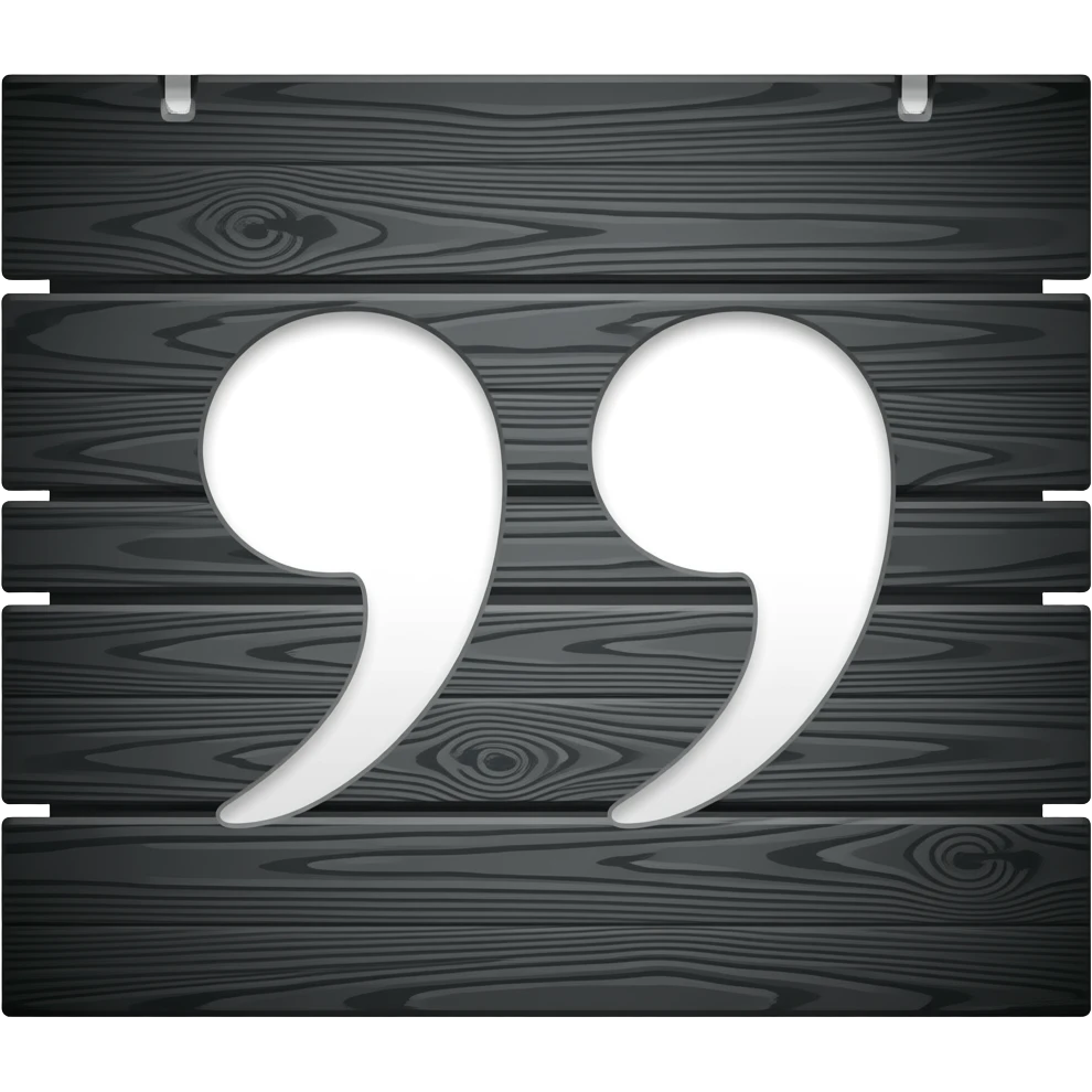 a black sign with QUOTES written on it emoji