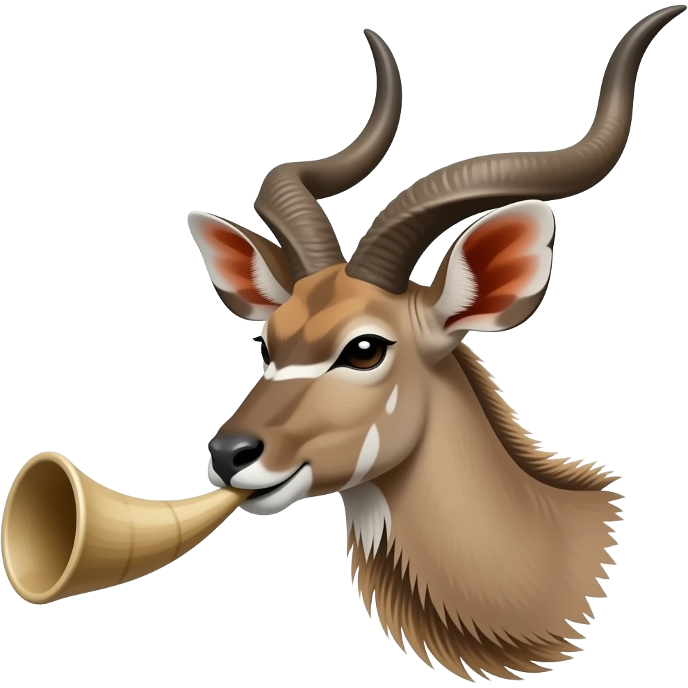 Kudu horn Shofar to blow on emoji