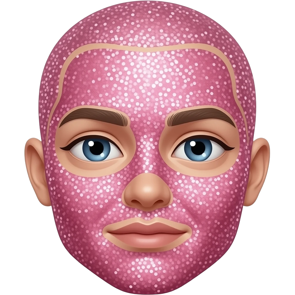 Pink glitter dumping face emoji