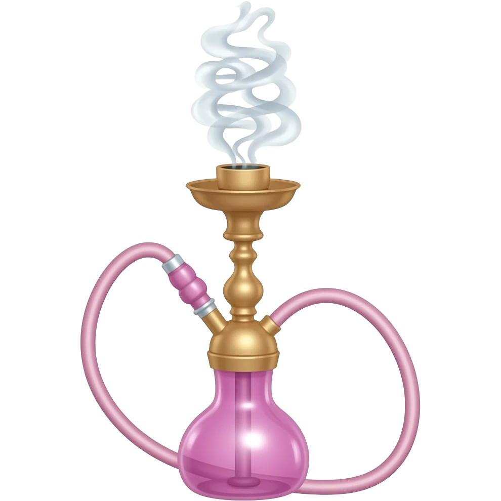 pink hookah with smoke emoji