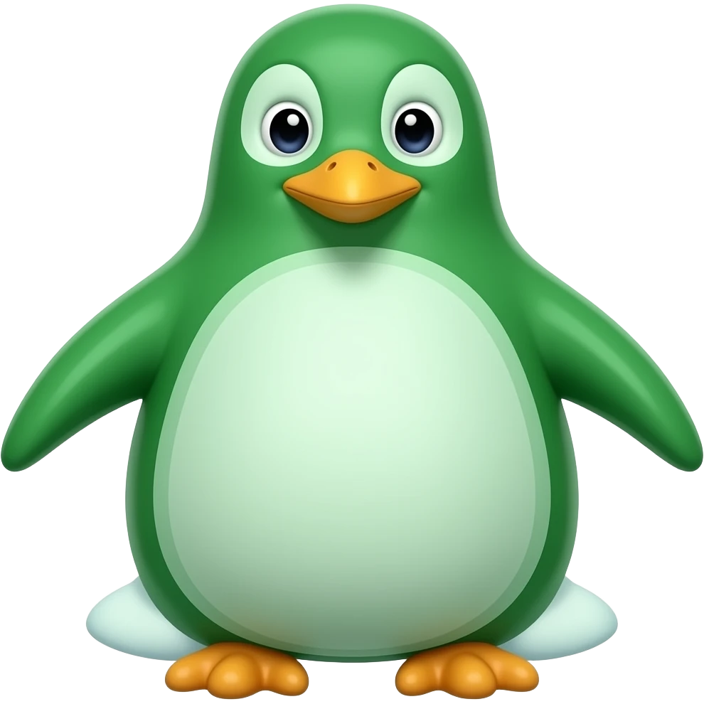 zielony pingwin emoji