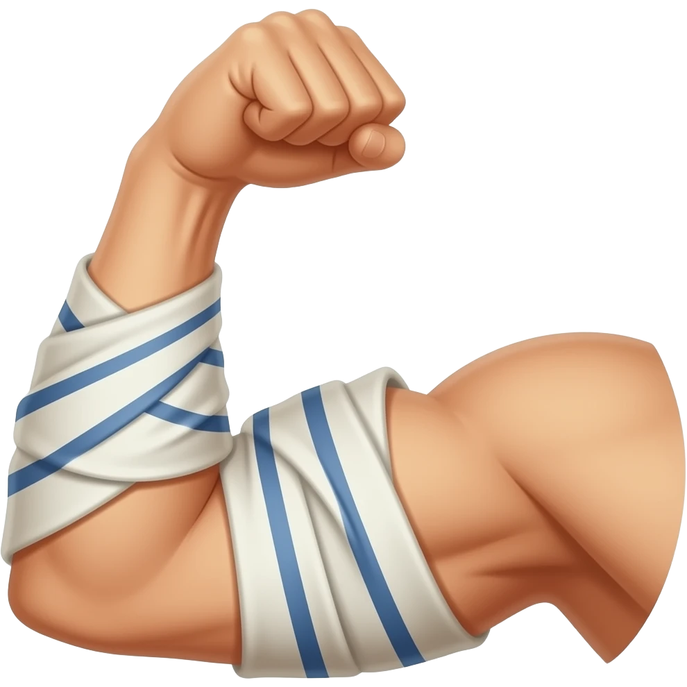 Flexed bicep with tefillin wrapped around the arm 💪➰⬛️ emoji