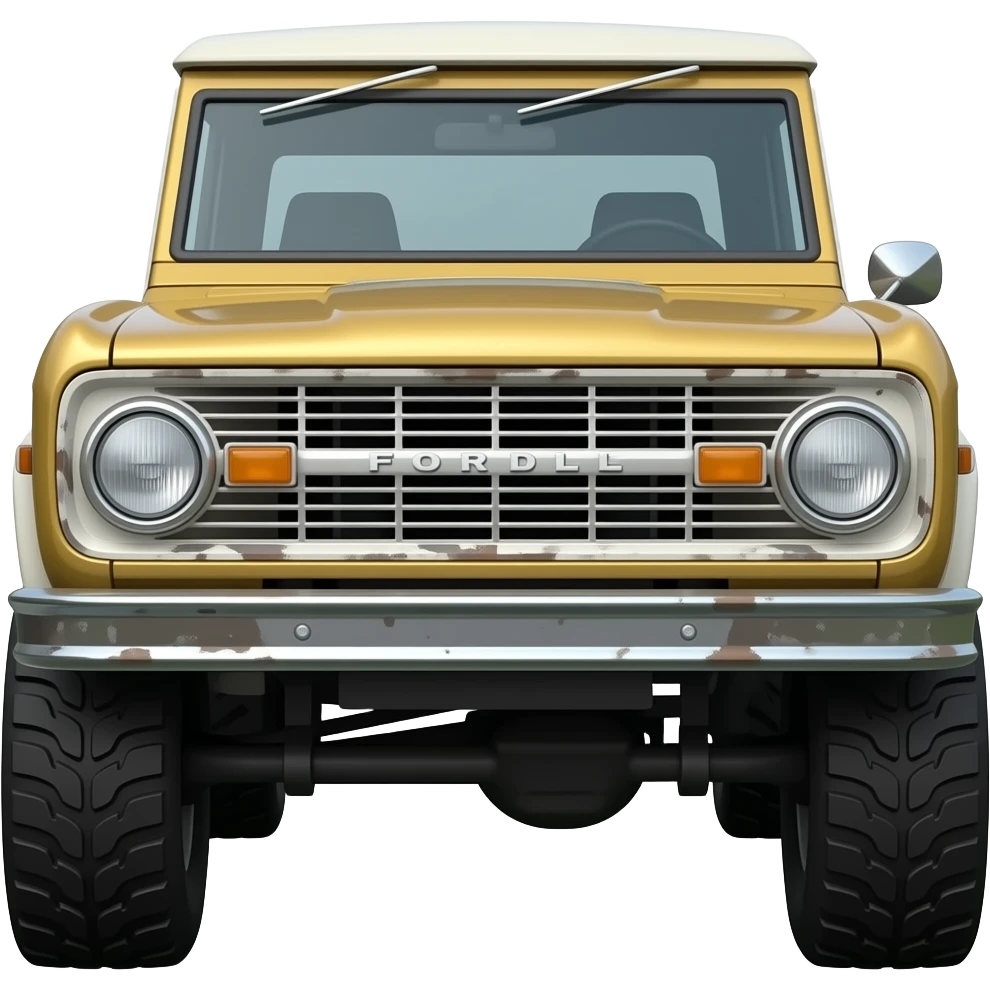 vintage ford bronco front highly detailed hyper realistic emoji