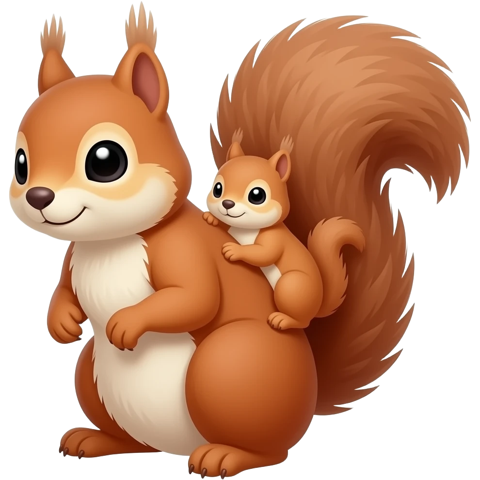 una ardilla con su bebe emoji