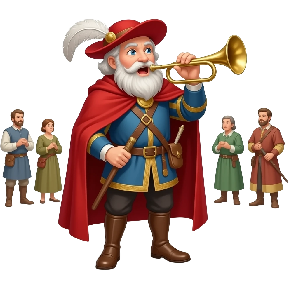 20. Medieval Town Crier     Old-fashioned village announcer dramatically starting the day. emoji