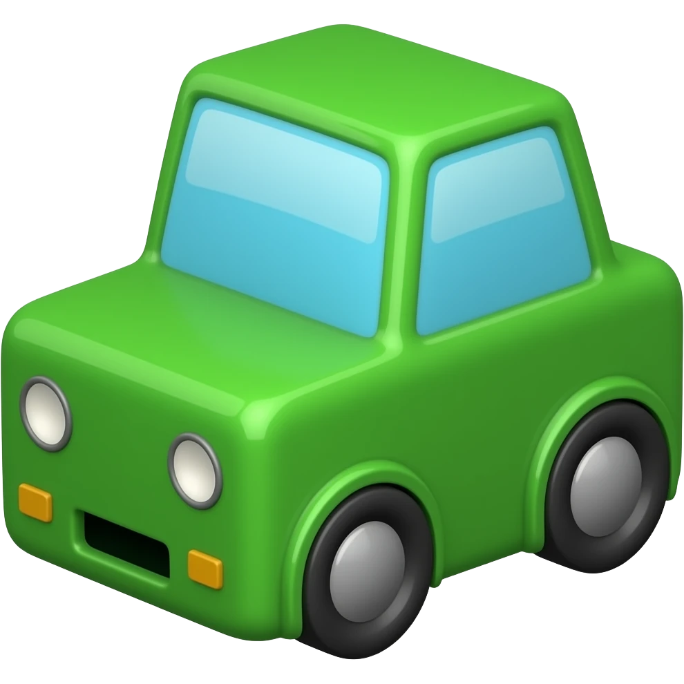 green cube car emoji