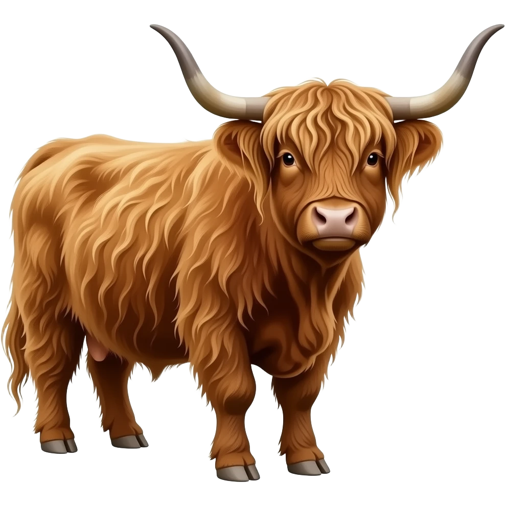 Highland cow realistic emoji