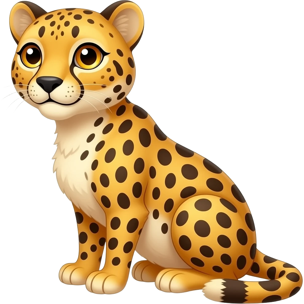 Cartoon cheetah sits emoji