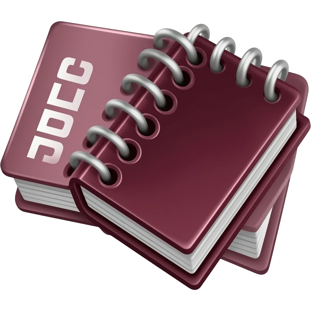 darker burgundy agenda emoji