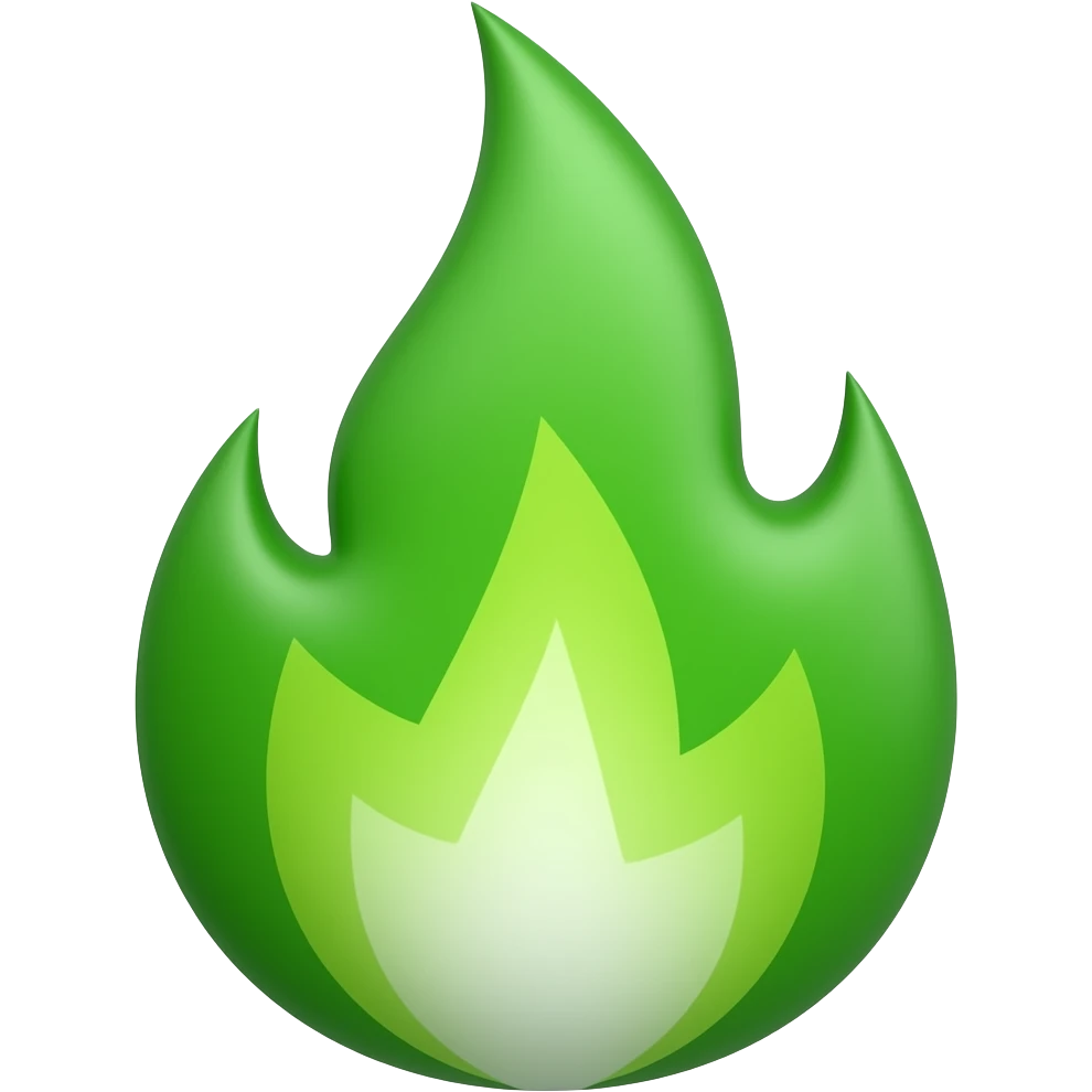 Green fire emoji